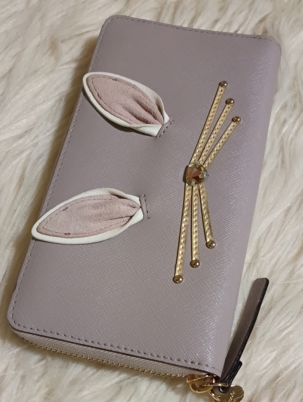Kate spade bunny rabbit wallet w fluffy tail